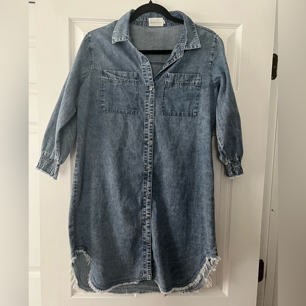 Denim Button-Up Dress